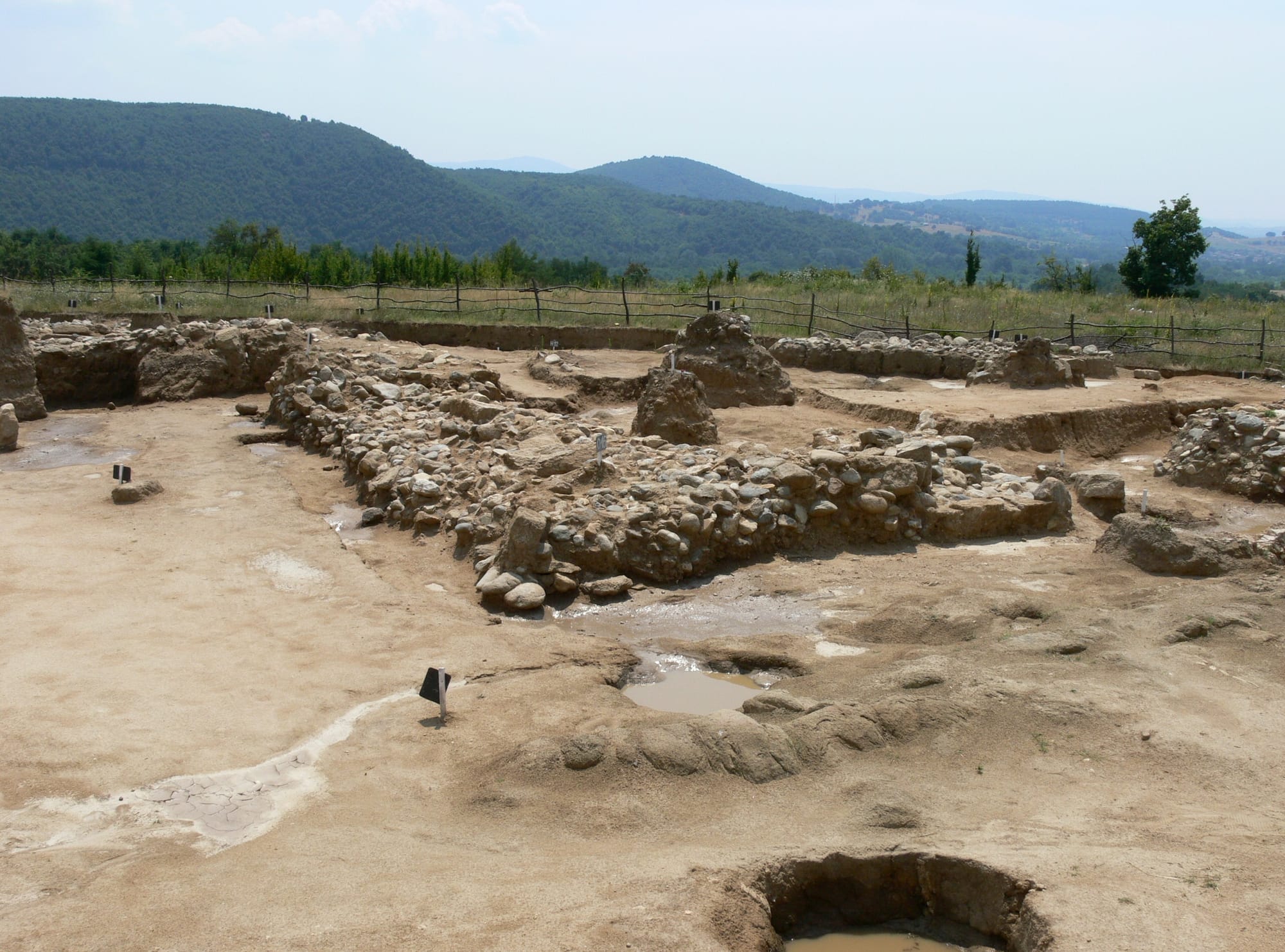 A part of the archeological excavations of the Thracian town near village Vasil Levski, Plovdiv District, Bulgaria.