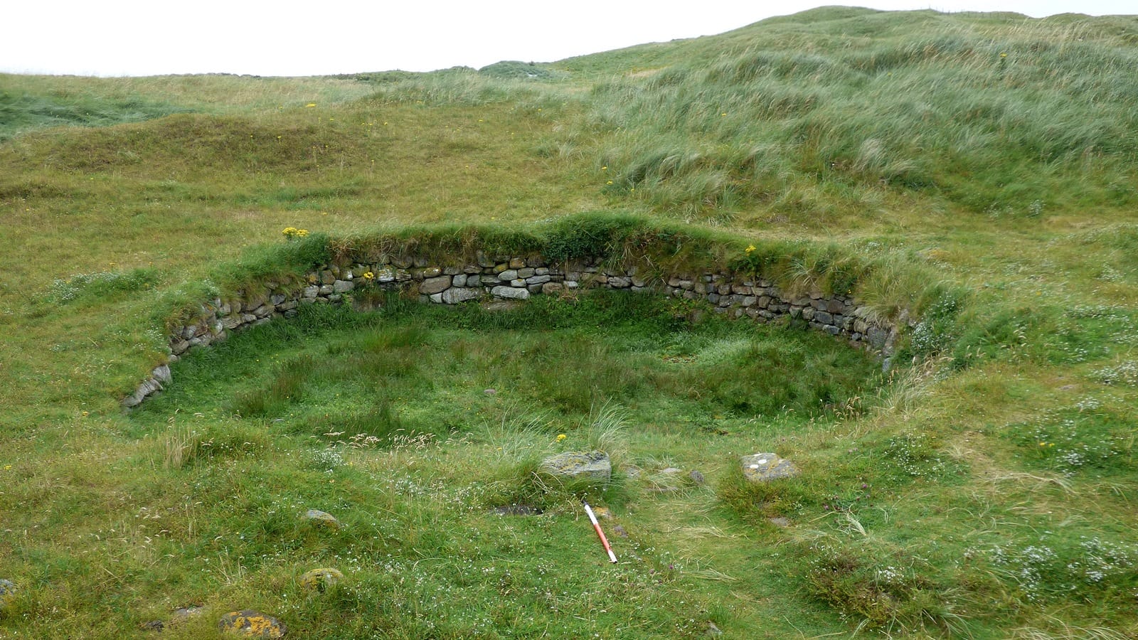 The roundhouse remains at Cladh Hallan, South Uist, in the Outer Hebrides.
