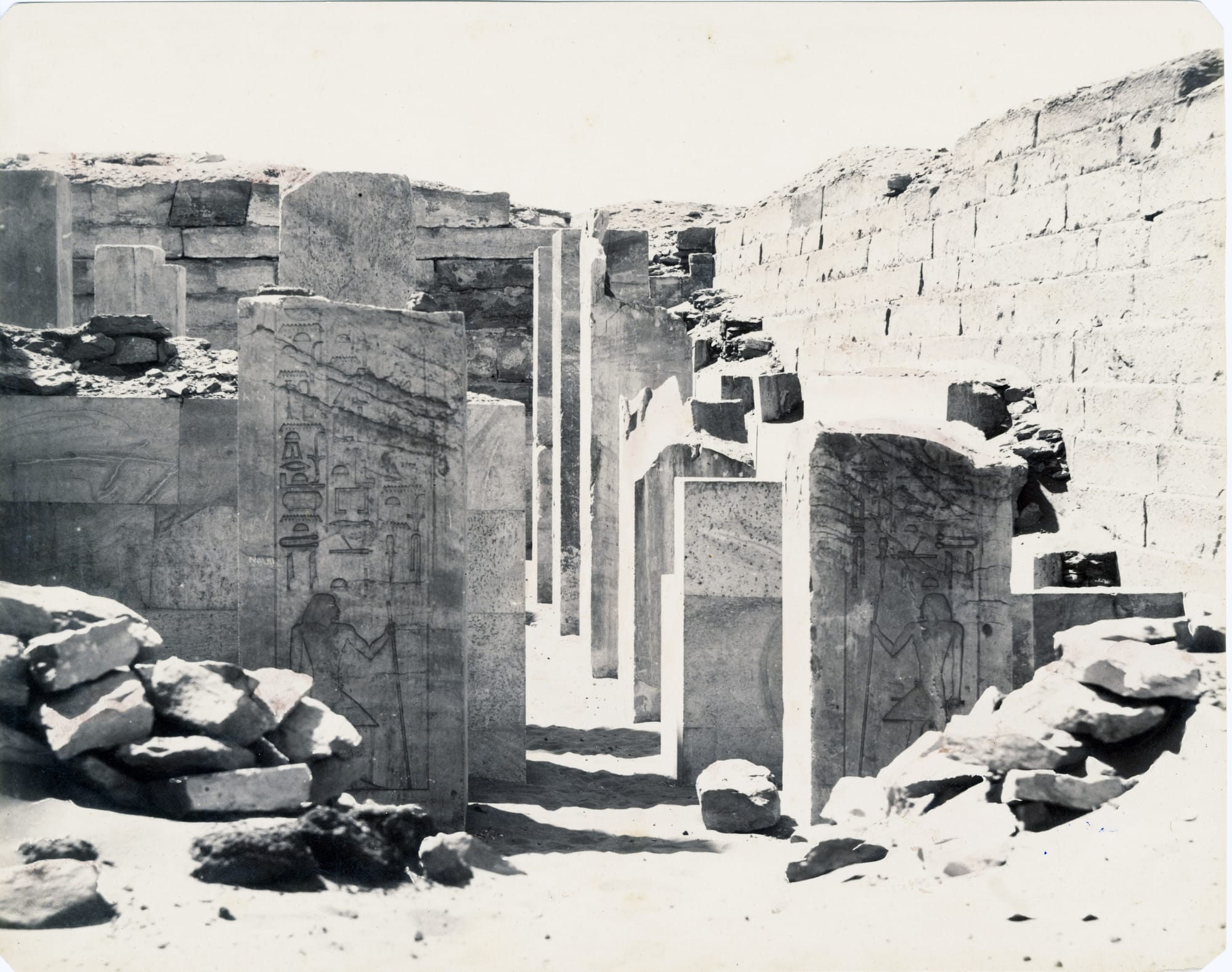 View of the ruins of the mastaba tomb of the official Ti.