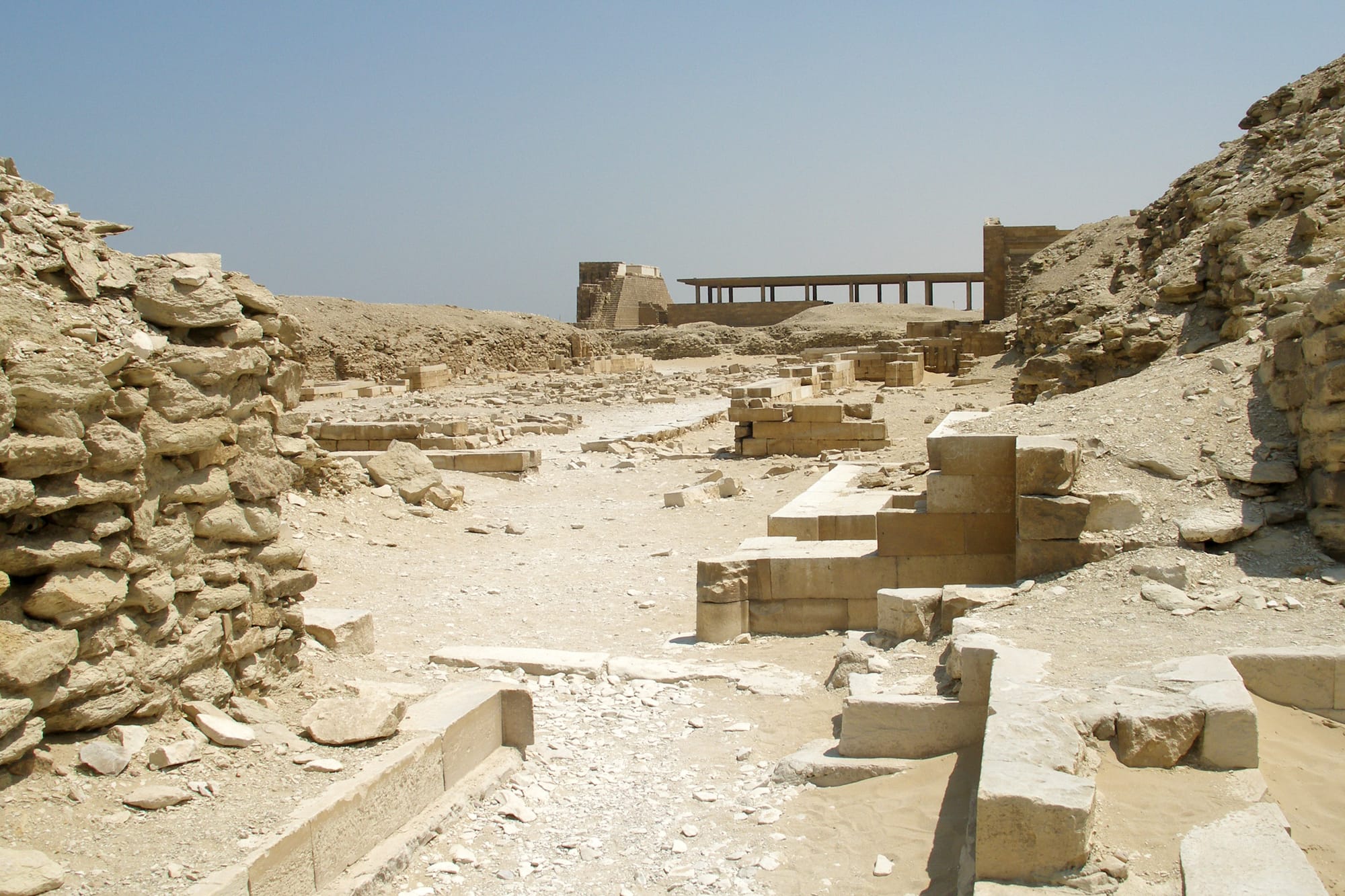 General view of the Saqqara necropolis in Egypt