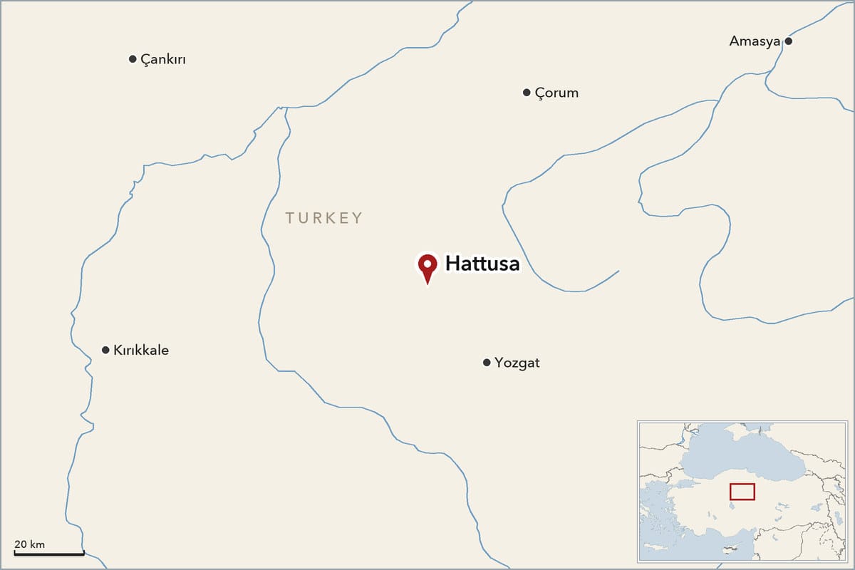 Map showing where Hattusa is