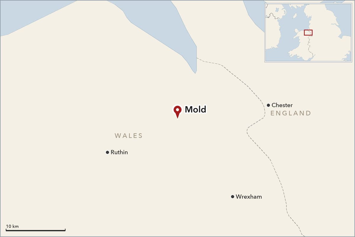Map showing where Mold is