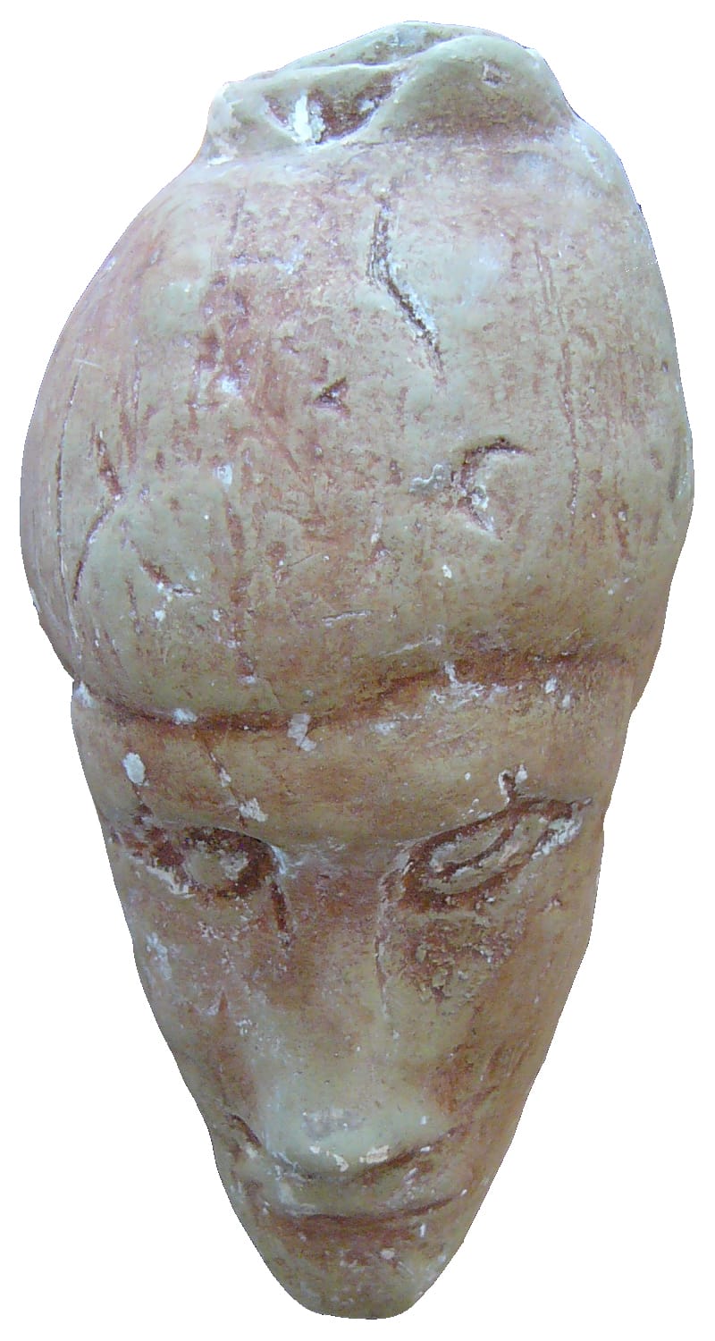 Photo of a plaster cast of the Mammoth Ivory Female head from Dolni Vestonice Known as the Dolni Ves