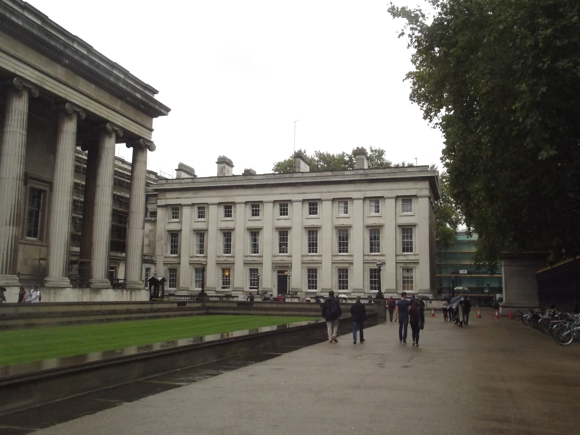 The front of the British Museum building on Great Russell Street, London